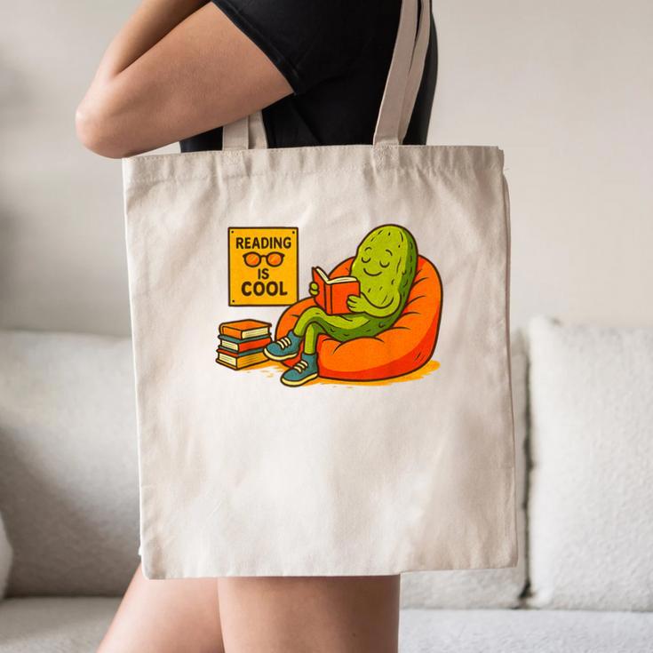 Pickle Reading Books Bookworm Teacher Librarian Kids Retro Canvas Tote Bag, novelty gifts, funny gifts Pickle Reading Books Bookworm Teacher Librarian Kids Retro Canvas Tote Bag, novelty gifts, funny gifts