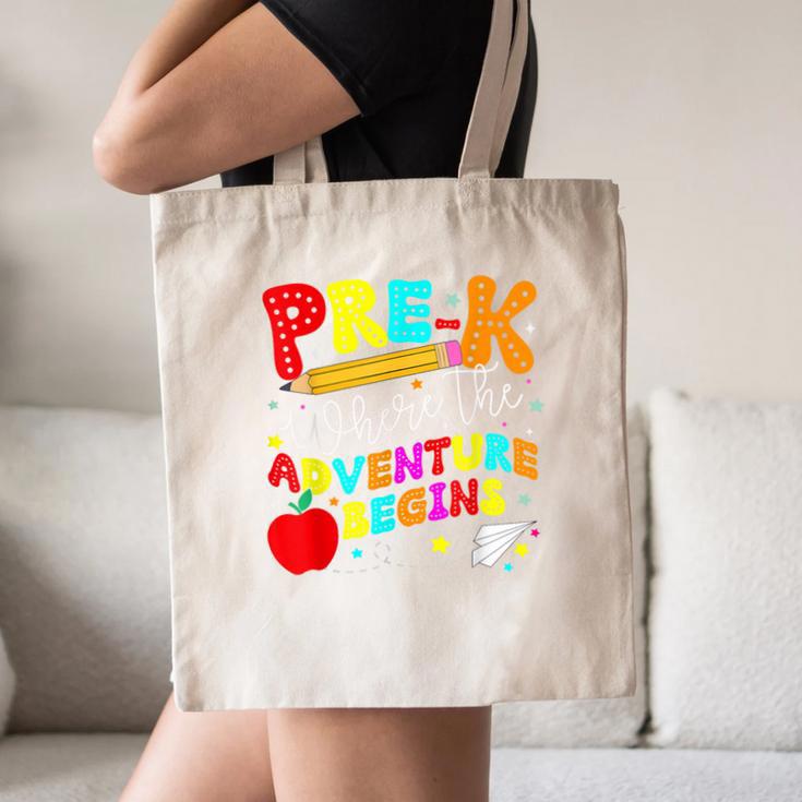 Pre-k Where The Adventure Begins First Day Of Prek Teacher Canvas Tote Bag, novelty gifts, funny gifts Pre-k Where The Adventure Begins First Day Of Prek Teacher Canvas Tote Bag, novelty gifts, funny gifts