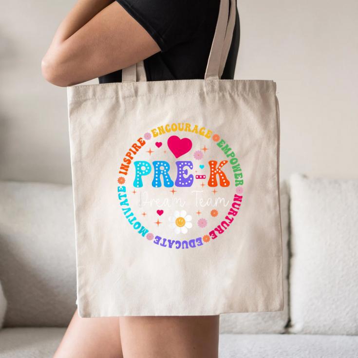 Pre K Dream Team Back To School Boys First Day Teacher Canvas Tote Bag, novelty gifts, funny gifts