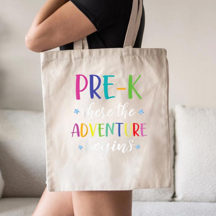 Pre-K Teacher Adventure Begins First Day Preschool Teachers Canvas Tote Bag, novelty gifts, funny gifts Pre-K Teacher Adventure Begins First Day Preschool Teachers Canvas Tote Bag, novelty gifts, funny gifts