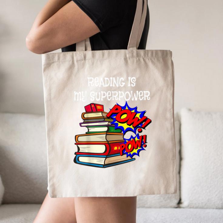 Reading Is My Super Power Superhero Best English Teacher Canvas Tote Bag, novelty gifts, funny gifts