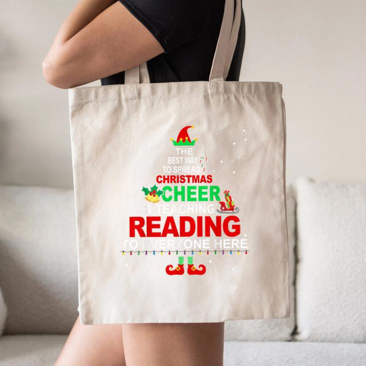 Reading Teacher Christmas Shirt Elf Christmas Cheer For Men Women Canvas Tote Bag, novelty gifts, funny gifts Reading Teacher Christmas Shirt Elf Christmas Cheer For Men Women Canvas Tote Bag, novelty gifts, funny gifts