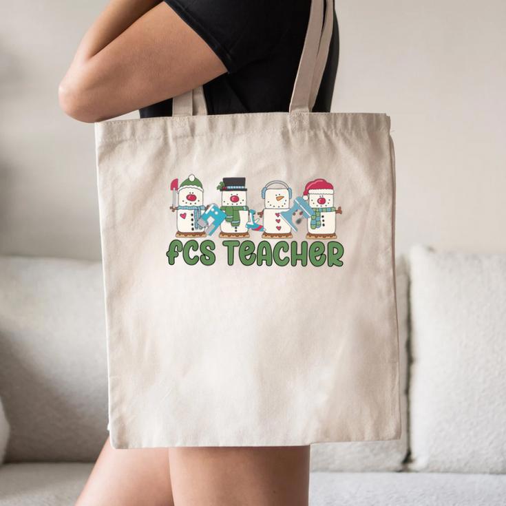 Retro Christmas Snowman FCS Teacher Family Consumer Science Canvas Tote Bag, novelty gifts, funny gifts