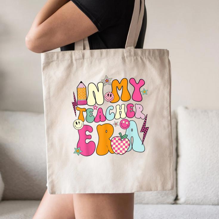Retro Groovy In My Teaching Era Best Teacher Appreciation Canvas Tote Bag, novelty gifts, funny gifts Retro Groovy In My Teaching Era Best Teacher Appreciation Canvas Tote Bag, novelty gifts, funny gifts