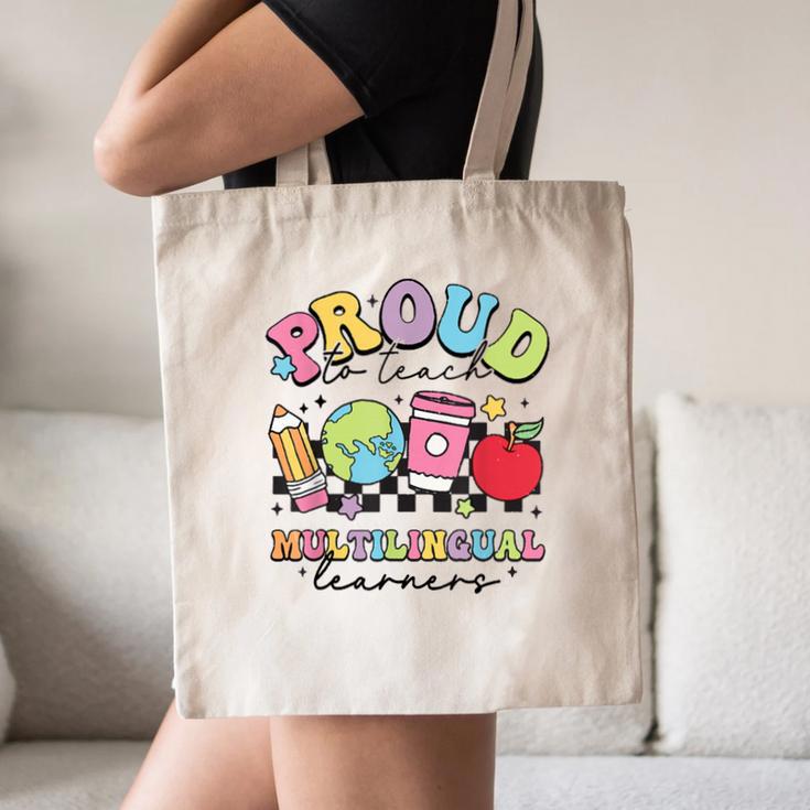 Retro Proud To Teach Multilingual Learners English Teacher Canvas Tote Bag, novelty gifts, funny gifts Retro Proud To Teach Multilingual Learners English Teacher Canvas Tote Bag, novelty gifts, funny gifts