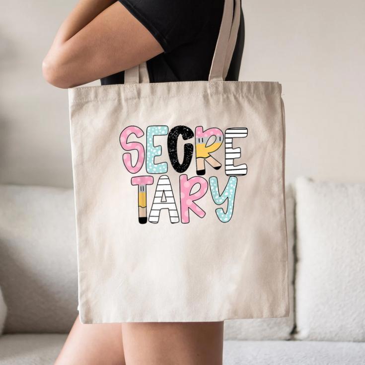 Retro Secretary Back To School Teacher Appreciation Canvas Tote Bag, novelty gifts, funny gifts