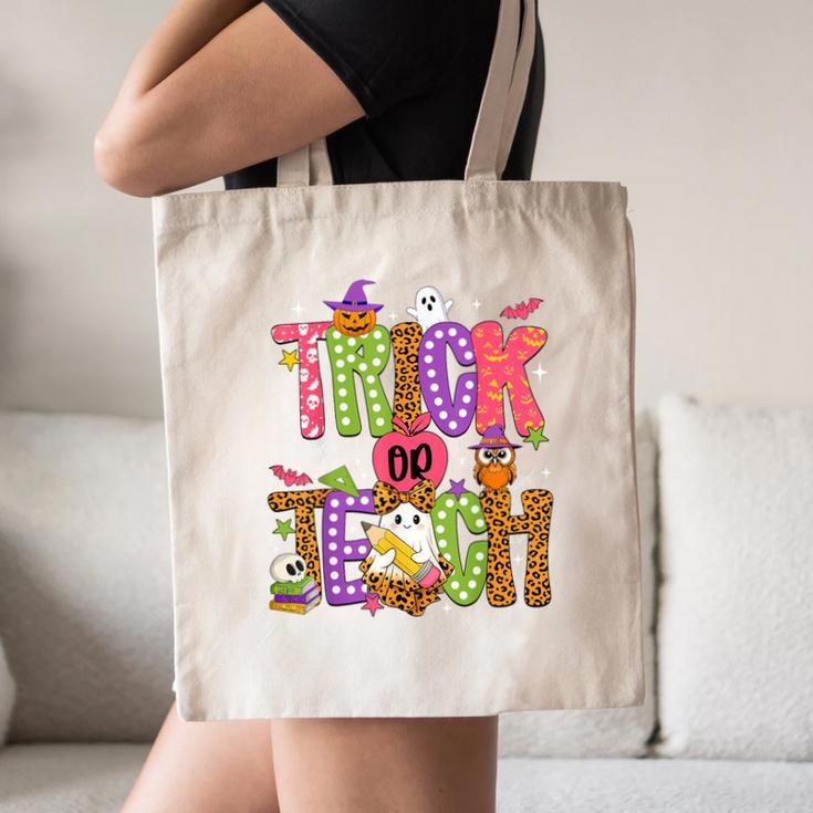Retro Trick Or Teach Leopard Ghost Halloween Spooky Teacher Canvas Tote Bag, novelty gifts, funny gifts Retro Trick Or Teach Leopard Ghost Halloween Spooky Teacher Canvas Tote Bag, novelty gifts, funny gifts