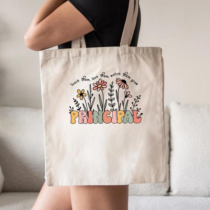 Retro Vintage Floral Principal Shirt For Women Teachers Day Canvas Tote Bag, novelty gifts, funny gifts Retro Vintage Floral Principal Shirt For Women Teachers Day Canvas Tote Bag, novelty gifts, funny gifts