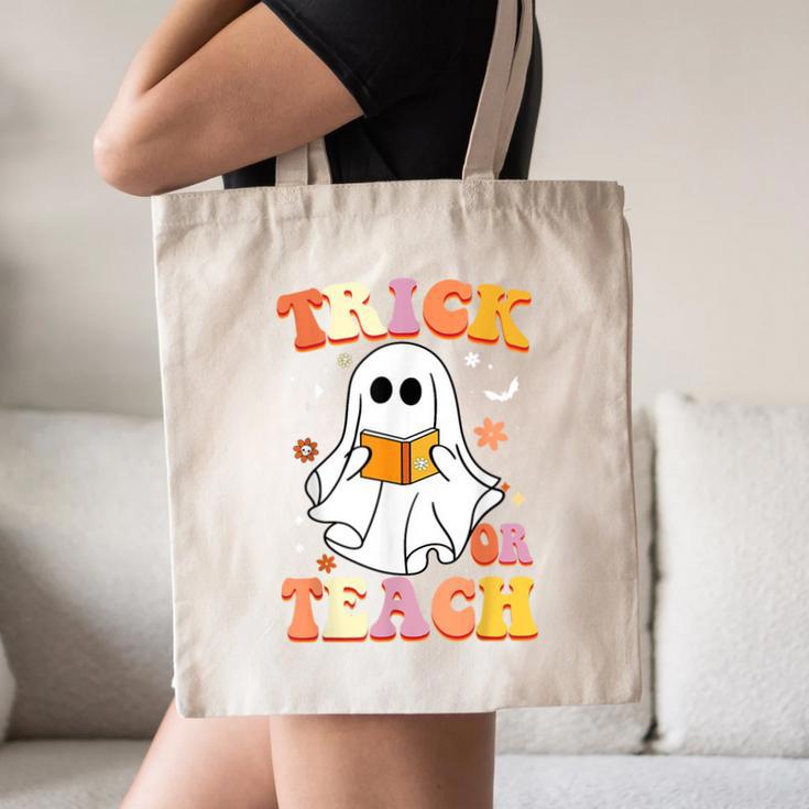 Retro Vintage Groovy Trick Or Teach Teacher Halloween For Men Women Kids Canvas Tote Bag, novelty gifts, funny gifts Retro Vintage Groovy Trick Or Teach Teacher Halloween For Men Women Kids Canvas Tote Bag, novelty gifts, funny gifts