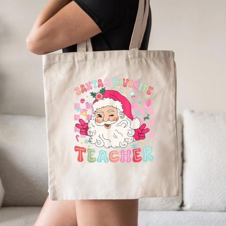 Santa Favorite Teacher Shirt Teacher Christmas Canvas Tote Bag, novelty gifts, funny gifts Santa Favorite Teacher Shirt Teacher Christmas Canvas Tote Bag, novelty gifts, funny gifts