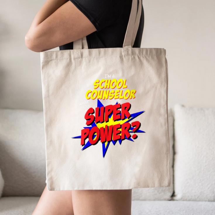 School Counselor Teacher Superhero Superpower Comic Book Canvas Tote Bag, novelty gifts, funny gifts