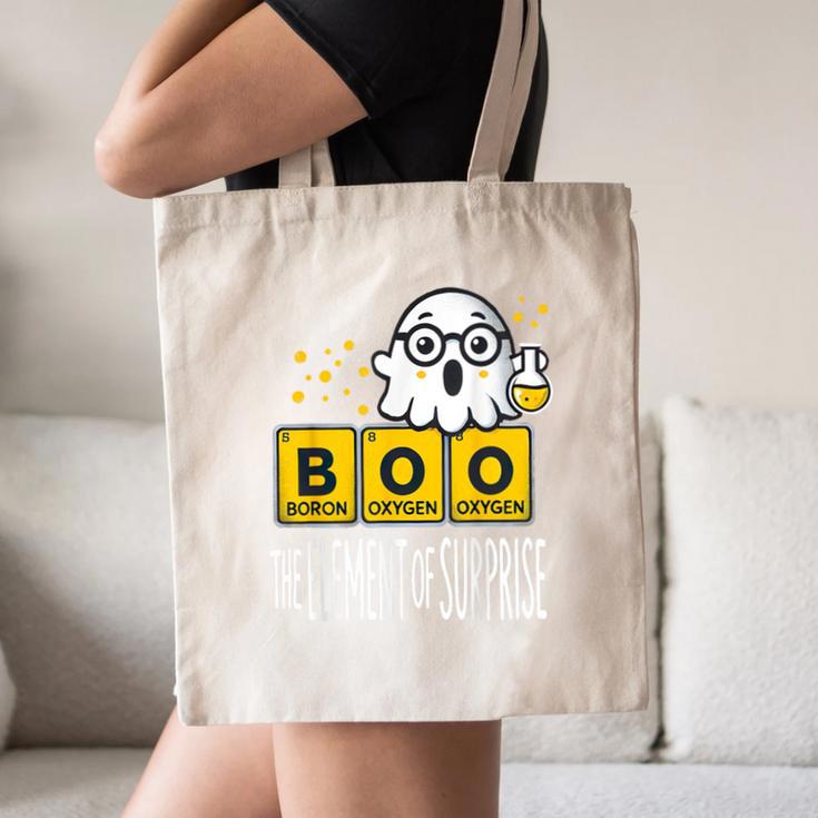 Science Teacher Halloween Elements Of Surprise Chemistry Canvas Tote Bag, novelty gifts, funny gifts