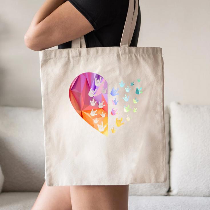 Sign Language Heart ASL For Deaf Teacher Canvas Tote Bag, novelty gifts, funny gifts Sign Language Heart ASL For Deaf Teacher Canvas Tote Bag, novelty gifts, funny gifts