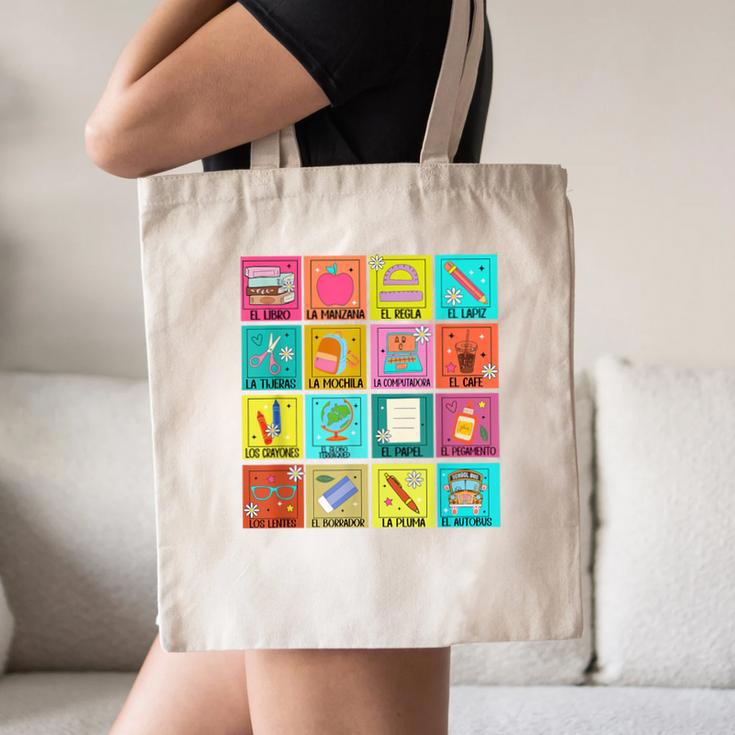Spanish Teacher Back To School Maestra Dual Language Crew Canvas Tote Bag, novelty gifts, funny gifts Spanish Teacher Back To School Maestra Dual Language Crew Canvas Tote Bag, novelty gifts, funny gifts