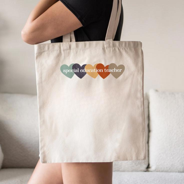 Special Education Teacher Heart Back To School Teach Rainbow Men Women Girls Kids Canvas Tote Bag, novelty gifts, funny gifts Special Education Teacher Heart Back To School Teach Rainbow Men Women Girls Kids Canvas Tote Bag, novelty gifts, funny gifts