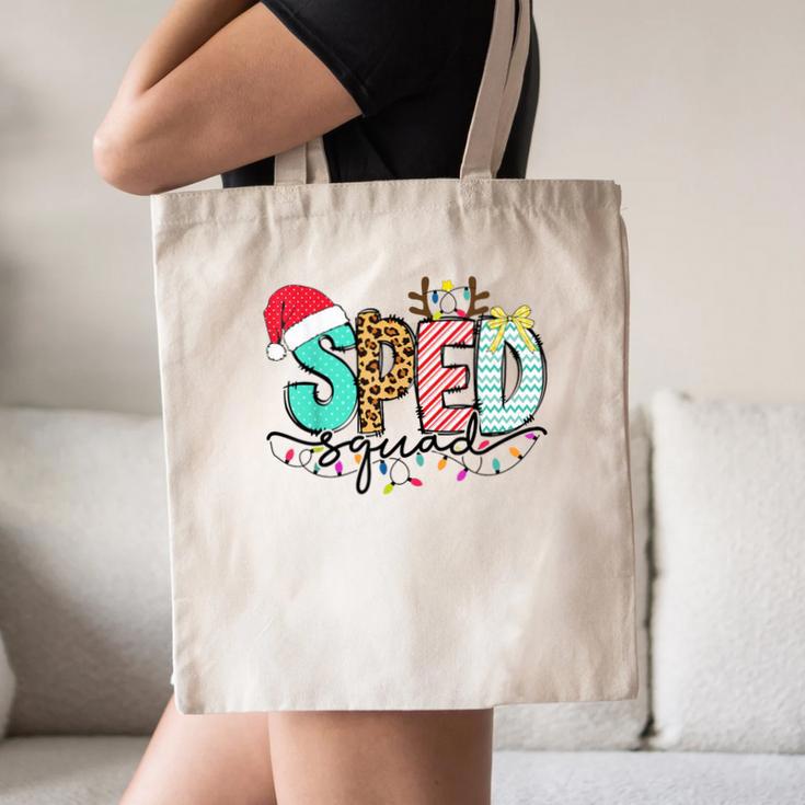 SPED Squad Special Education Teacher Autism Christmas Women Canvas Tote Bag, novelty gifts, funny gifts