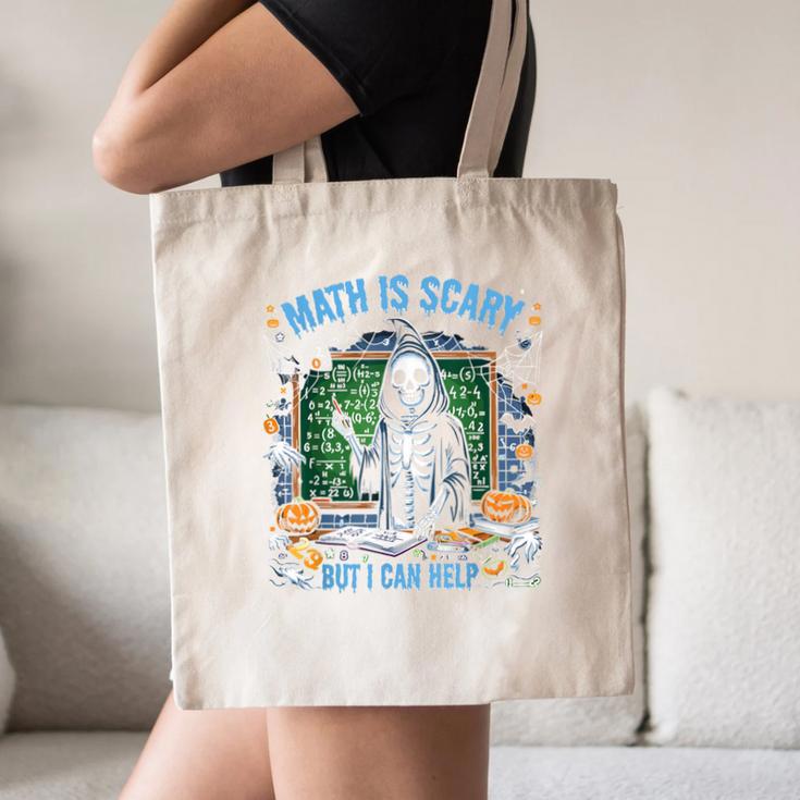Spooky Halloween Math Teacher Canvas Tote Bag, novelty gifts, funny gifts