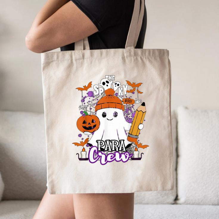 Spooky Para Crew Ghost Halloween Paraprofessional Teacher Canvas Tote Bag, novelty gifts, funny gifts Spooky Para Crew Ghost Halloween Paraprofessional Teacher Canvas Tote Bag, novelty gifts, funny gifts
