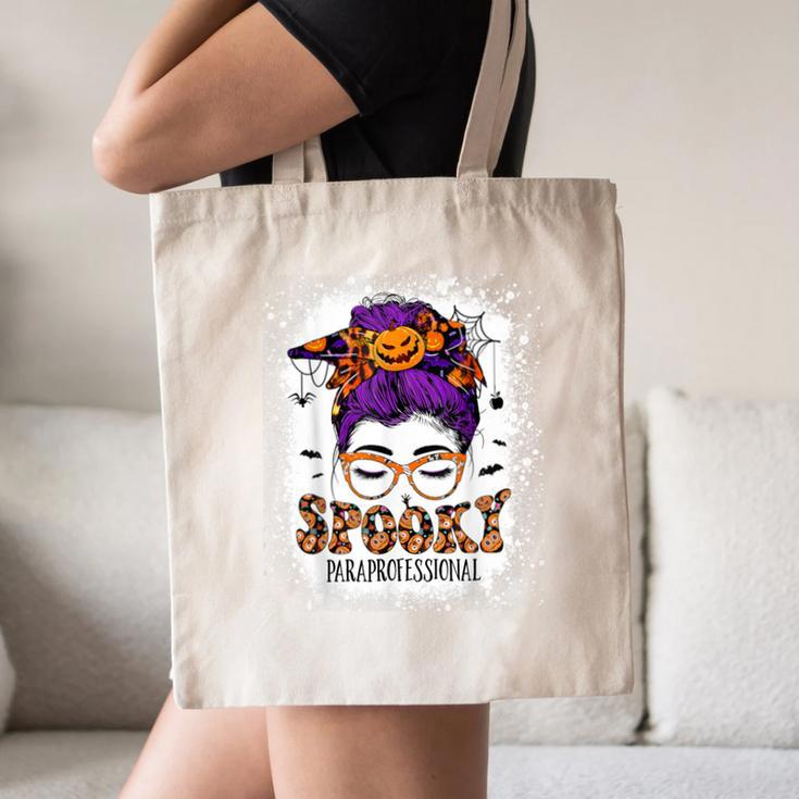 Spooky Paraprofessional Life Halloween Messy Bun Teacher For Men Women Canvas Tote Bag, novelty gifts, funny gifts Spooky Paraprofessional Life Halloween Messy Bun Teacher For Men Women Canvas Tote Bag, novelty gifts, funny gifts
