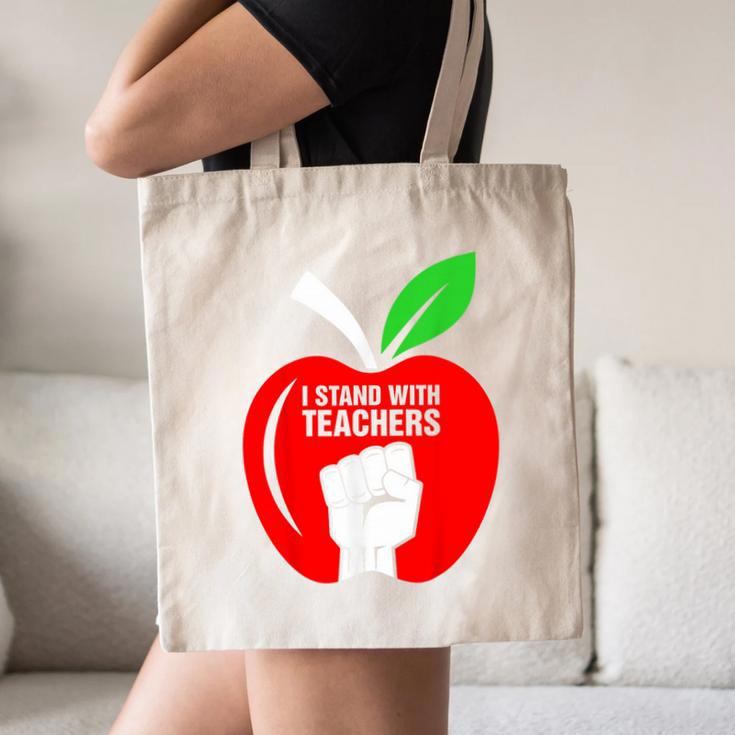 I Stand With Teachers Tshirt Canvas Tote Bag, novelty gifts, funny gifts