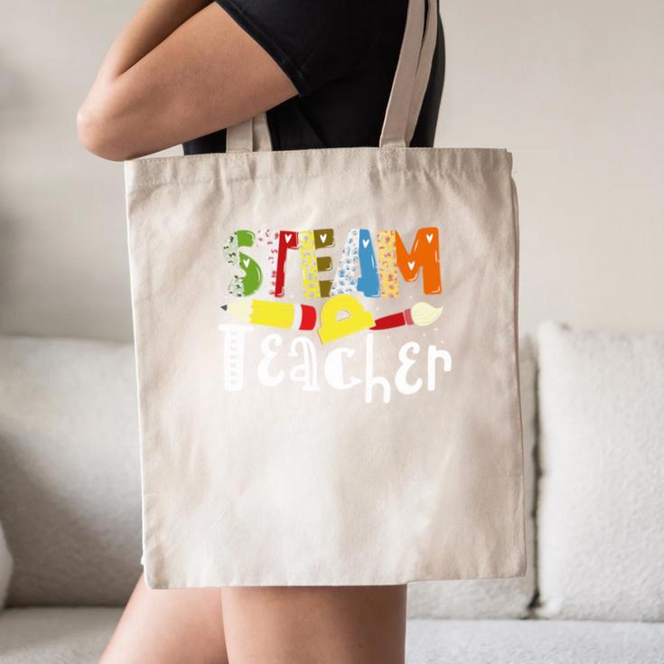 Steam Teacher Science Tech Engineering Arts Maker Canvas Tote Bag, novelty gifts, funny gifts