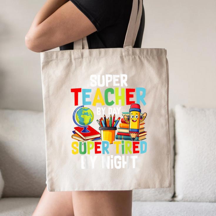 Super Teacher By Day Super Tired By Night Canvas Tote Bag, novelty gifts, funny gifts Super Teacher By Day Super Tired By Night Canvas Tote Bag, novelty gifts, funny gifts
