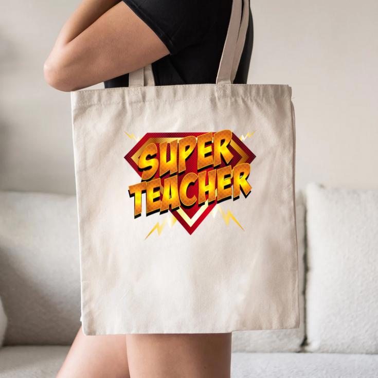 Super Teacher Superhero Back To School Teacher's Canvas Tote Bag, novelty gifts, funny gifts
