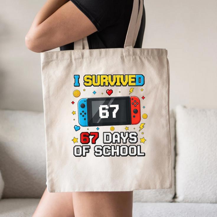 I Survived 67 Days Of School 67 Teacher Squad Matching Canvas Tote Bag, novelty gifts, funny gifts I Survived 67 Days Of School 67 Teacher Squad Matching Canvas Tote Bag, novelty gifts, funny gifts