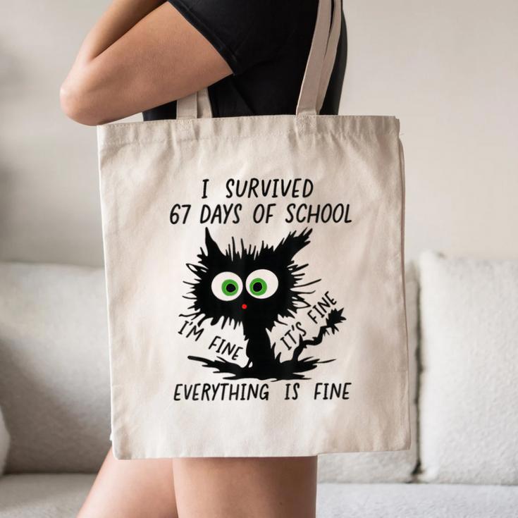 I Survived 67 Days Of School Teachers Students Humor Canvas Tote Bag, novelty gifts, funny gifts I Survived 67 Days Of School Teachers Students Humor Canvas Tote Bag, novelty gifts, funny gifts