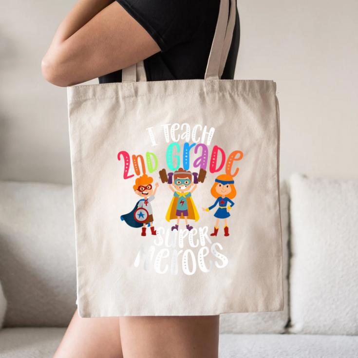 I Teach 2nd Grade Superheroes Back To School Teacher Men Women Girls Kids Canvas Tote Bag, novelty gifts, funny gifts