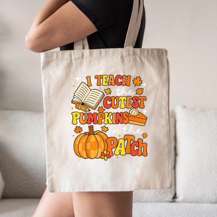 I Teach The Coolest Pumpkins In The Patch Teacher Halloween Canvas Tote Bag, novelty gifts, funny gifts