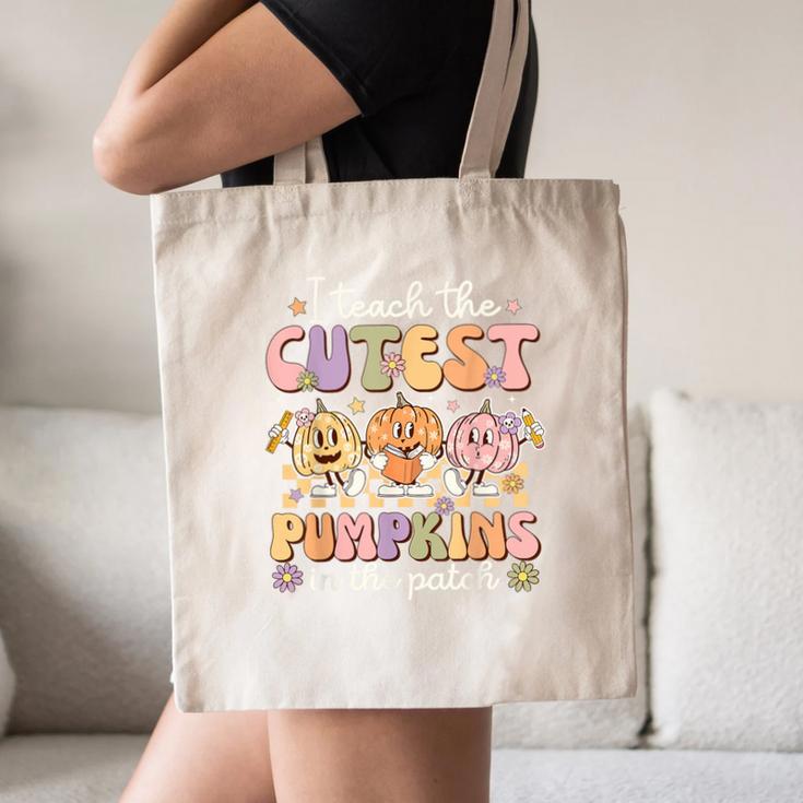 I Teach The Cutest Pumpkins In The Patch Teacher Retro Canvas Tote Bag, novelty gifts, funny gifts I Teach The Cutest Pumpkins In The Patch Teacher Retro Canvas Tote Bag, novelty gifts, funny gifts