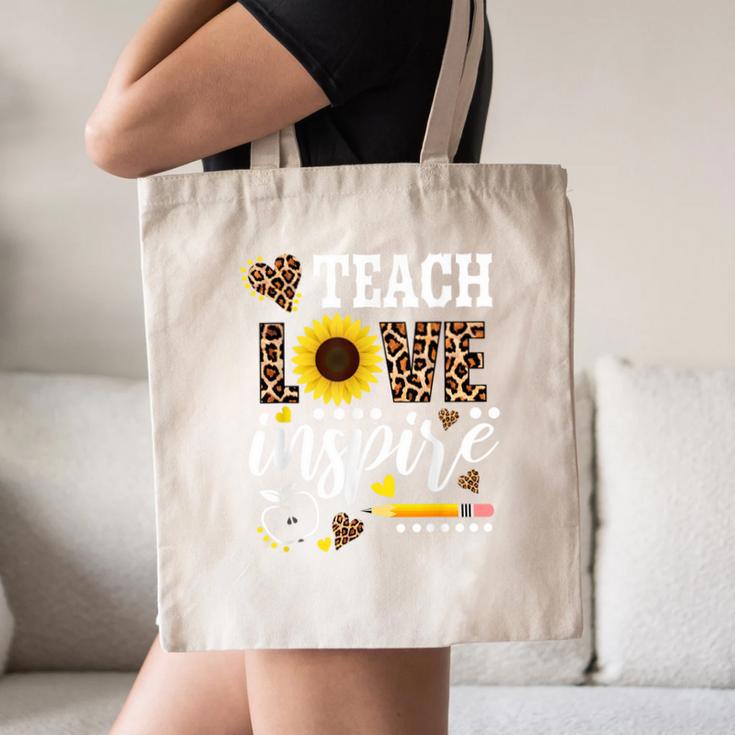 TEACH LOVE INSPIRE Teacher Sunflower Appreciation Canvas Tote Bag, novelty gifts, funny gifts TEACH LOVE INSPIRE Teacher Sunflower Appreciation Canvas Tote Bag, novelty gifts, funny gifts