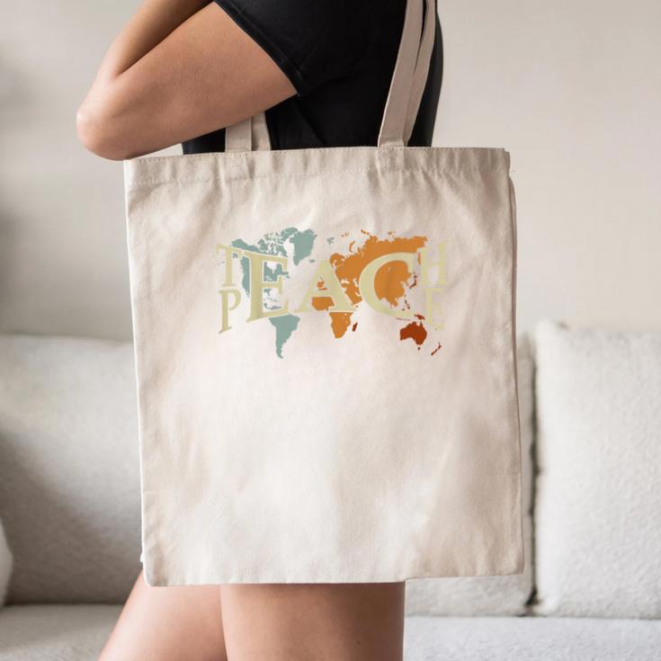 Teach Peace Teacher Teacher Canvas Tote Bag, novelty gifts, funny gifts Teach Peace Teacher Teacher Canvas Tote Bag, novelty gifts, funny gifts