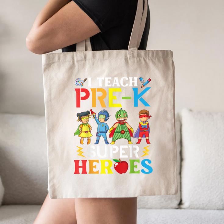 I Teach Pre-K Superheroes Students Teacher Back To School Canvas Tote Bag, novelty gifts, funny gifts