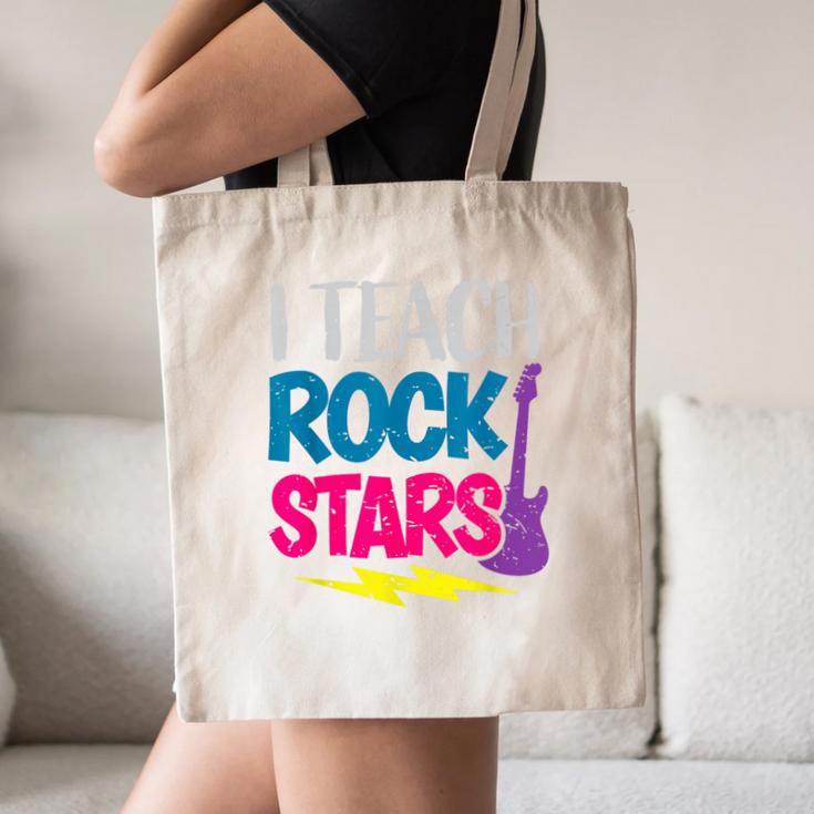 I Teach Rockstars Tee Orchestra Music Teacher Back To School Canvas Tote Bag, novelty gifts, funny gifts