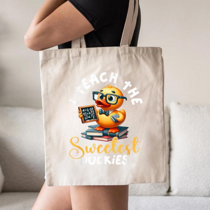 I Teach The Sweetest Duckies Teacher Rubber Duck Teaching Canvas Tote Bag, novelty gifts, funny gifts I Teach The Sweetest Duckies Teacher Rubber Duck Teaching Canvas Tote Bag, novelty gifts, funny gifts