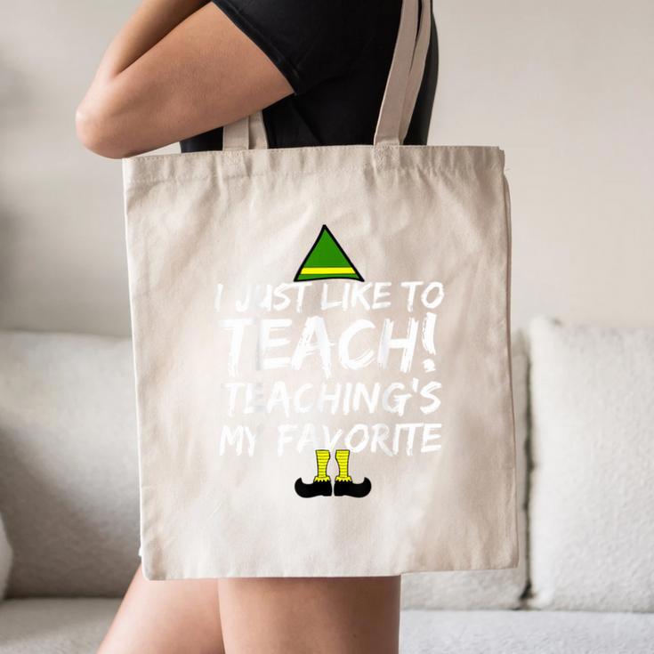 Teacher Christmas Teaching Is My Favorite Canvas Tote Bag, novelty gifts, funny gifts