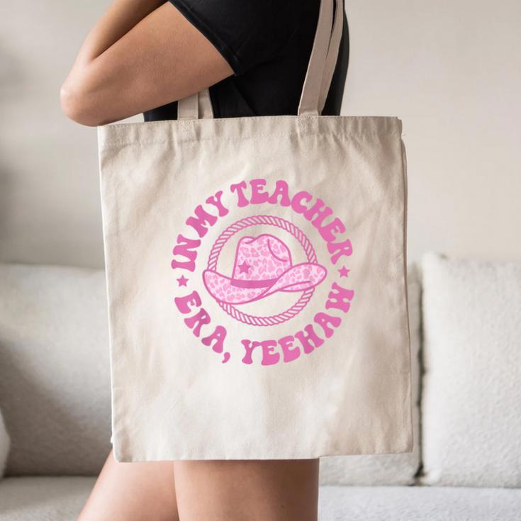 In My Teacher Era Yeehaw Pink Teacher Western Cowgirl Canvas Tote Bag, novelty gifts, funny gifts In My Teacher Era Yeehaw Pink Teacher Western Cowgirl Canvas Tote Bag, novelty gifts, funny gifts