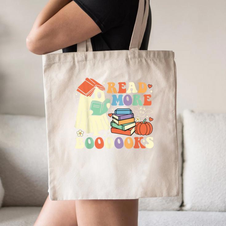 Teacher Halloween Cute Booooks Ghost Read More Books Canvas Tote Bag, novelty gifts, funny gifts