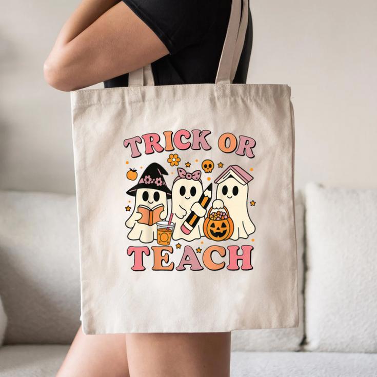 Teacher Halloween Trick Or Teach Cute Ghost Coffee Pumpkins Canvas Tote Bag, novelty gifts, funny gifts Teacher Halloween Trick Or Teach Cute Ghost Coffee Pumpkins Canvas Tote Bag, novelty gifts, funny gifts