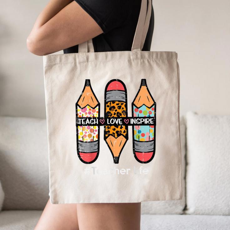 Teacher Life Teach Love Inspire Pencils Inspirational Women Canvas Tote Bag, novelty gifts, funny gifts Teacher Life Teach Love Inspire Pencils Inspirational Women Canvas Tote Bag, novelty gifts, funny gifts