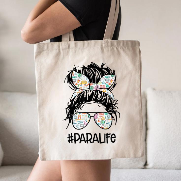 Teacher Para Life Tee Paraprofessional Cute Messy Bun Canvas Tote Bag, novelty gifts, funny gifts Teacher Para Life Tee Paraprofessional Cute Messy Bun Canvas Tote Bag, novelty gifts, funny gifts