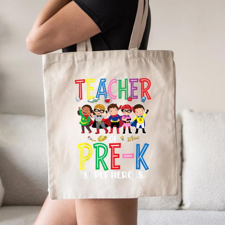Teacher Of Pre K Superheroes Teacher New School Year Men Women Canvas Tote Bag, novelty gifts, funny gifts Teacher Of Pre K Superheroes Teacher New School Year Men Women Canvas Tote Bag, novelty gifts, funny gifts