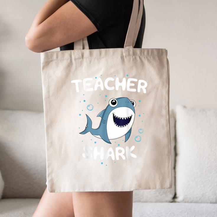Teacher Shark Teaching Back To School Kindergarten Canvas Tote Bag, novelty gifts, funny gifts