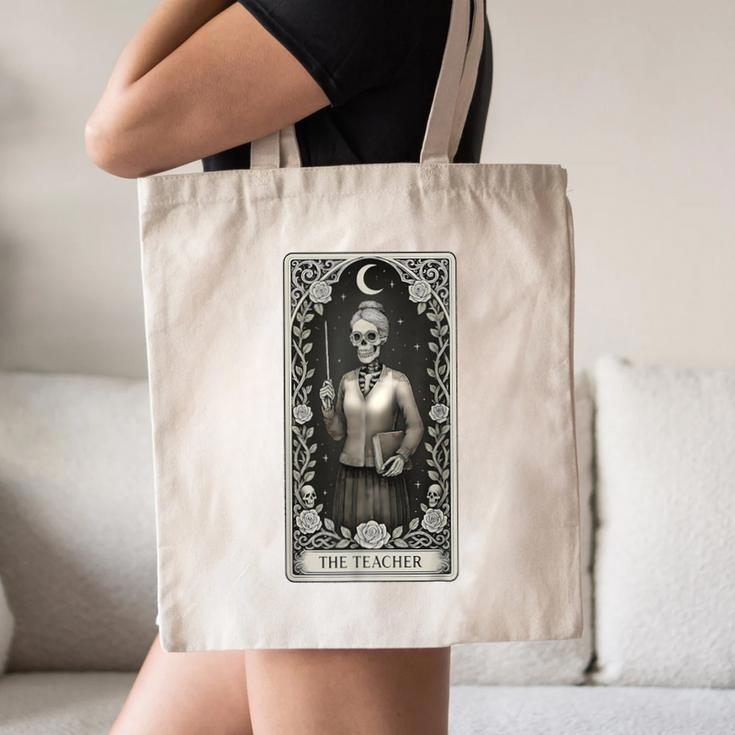 The Teacher Skeleton Tarot Card Canvas Tote Bag, novelty gifts, funny gifts The Teacher Skeleton Tarot Card Canvas Tote Bag, novelty gifts, funny gifts