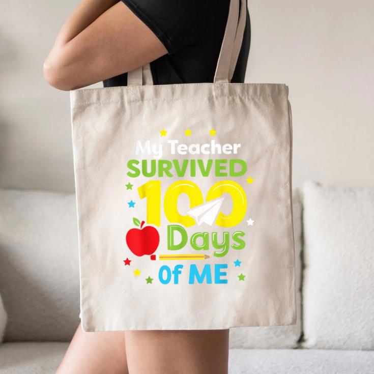 My Teacher Survived 100 Days Of Me Canvas Tote Bag, novelty gifts, funny gifts My Teacher Survived 100 Days Of Me Canvas Tote Bag, novelty gifts, funny gifts