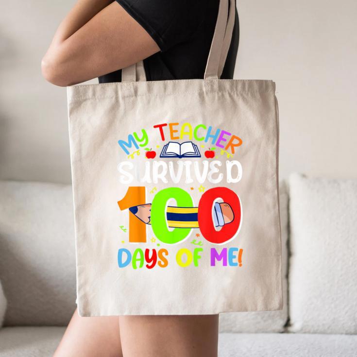 My Teacher Survived 100 Days Of Me 100 Days Of School Canvas Tote Bag, novelty gifts, funny gifts My Teacher Survived 100 Days Of Me 100 Days Of School Canvas Tote Bag, novelty gifts, funny gifts