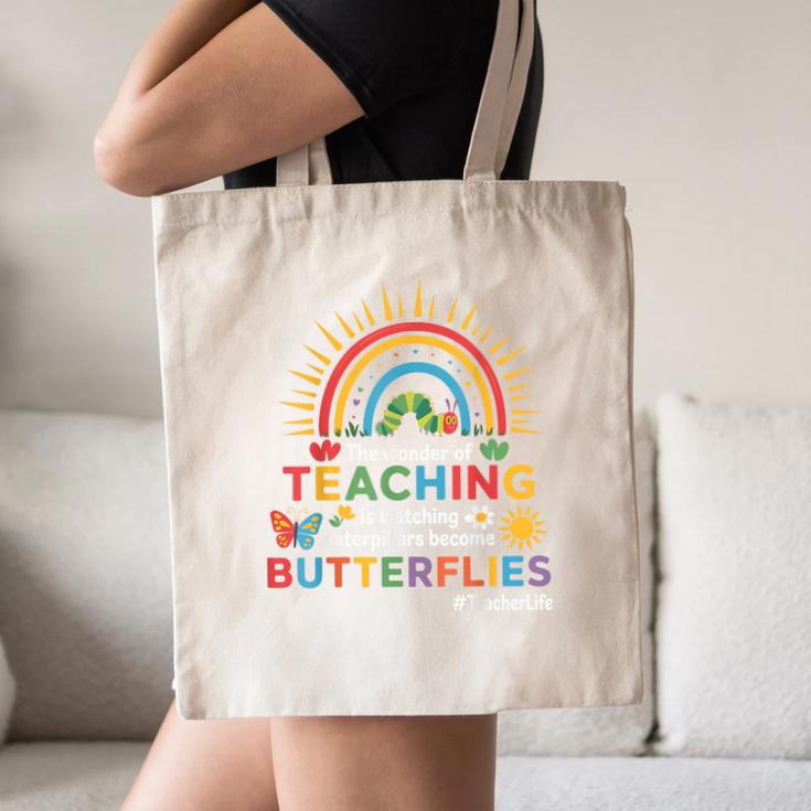 Teacher The Wonder Of Teaching Is Watching Caterpillar Canvas Tote Bag, novelty gifts, funny gifts Teacher The Wonder Of Teaching Is Watching Caterpillar Canvas Tote Bag, novelty gifts, funny gifts