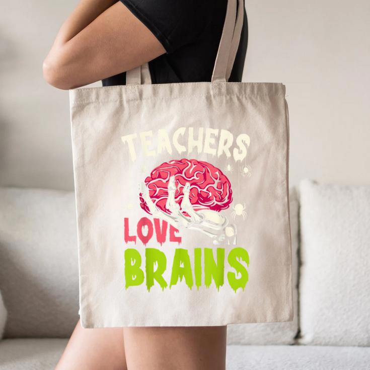 Teachers Love Brains Skeleton Halloween Teacher Funny Canvas Tote Bag, novelty gifts, funny gifts Teachers Love Brains Skeleton Halloween Teacher Funny Canvas Tote Bag, novelty gifts, funny gifts